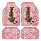 Pembe Saray Leoparı — 4 parça takım vitrini — son kalıp, beyaz overlok