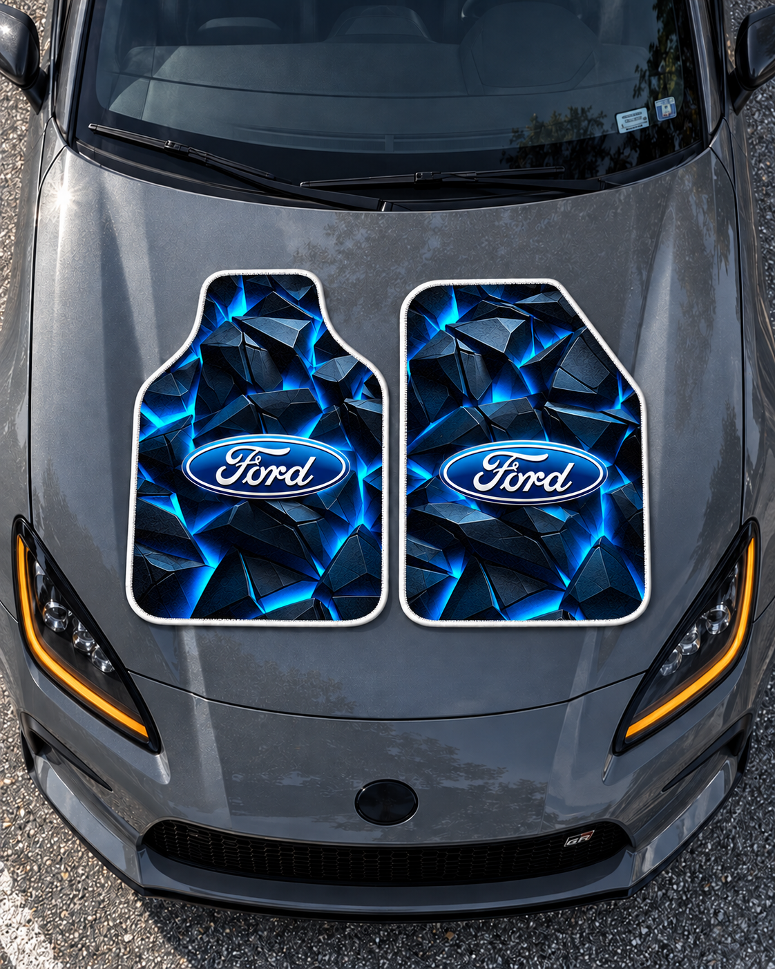 Ford Mavi Kırık Taş — tepeden gri GR86 kaputu — son kalıp