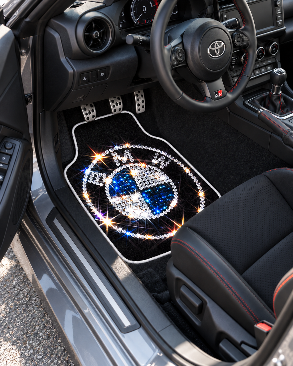 BMW Kristal Yörünge — sol sürücü kapısından araç içi — son kalıp, beyaz overlok