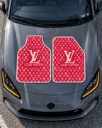 LV Fuşya Monogram — tepeden gri GR86 kaputu — son kalıp, beyaz overlok