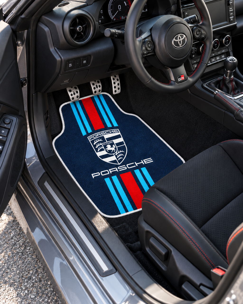 Porsche Lacivert Rota — sol sürücü kapısından araç içi — son kalıp
