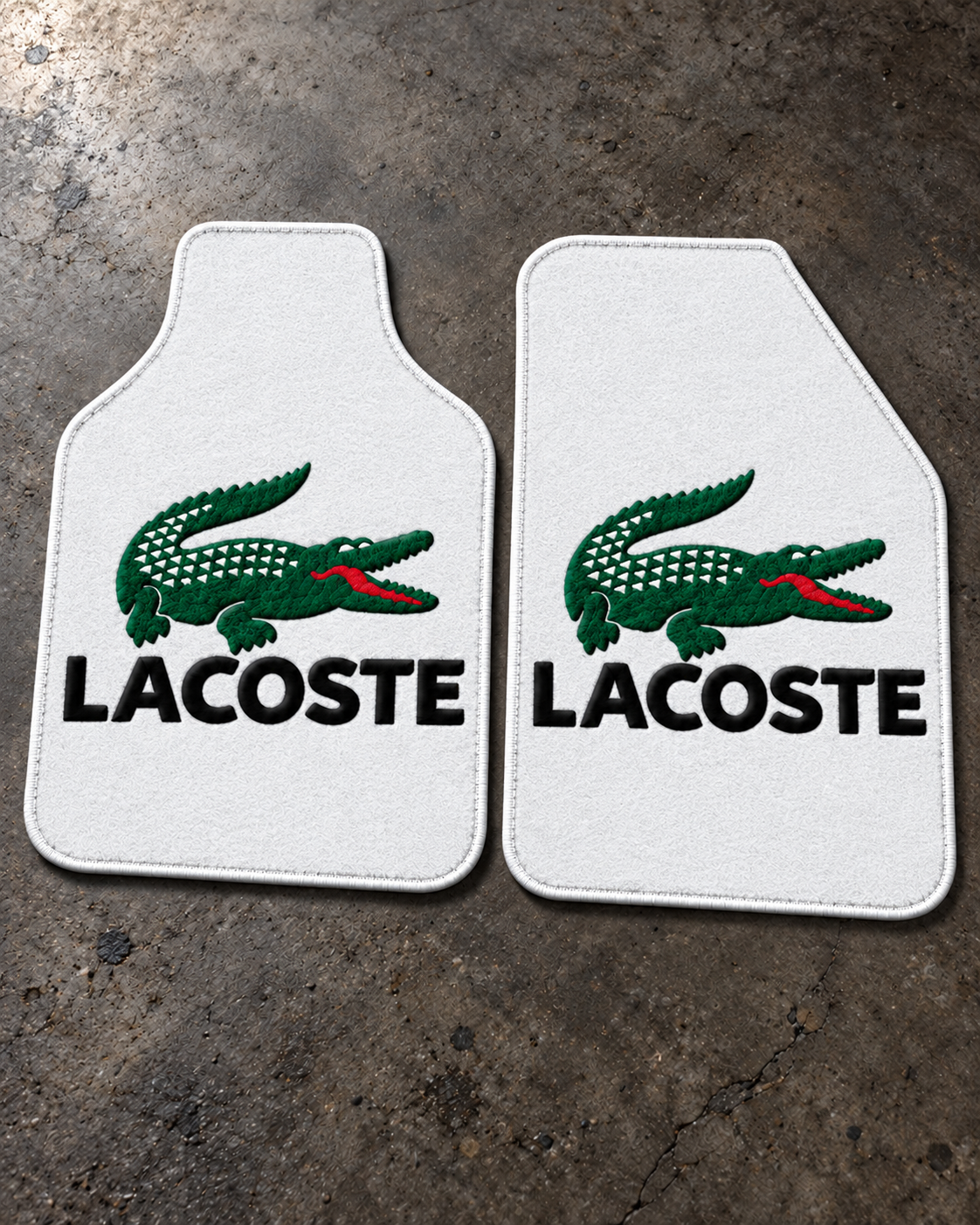 Lacoste Beyaz İmza — beton zeminde ön paspaslar — son kalıp