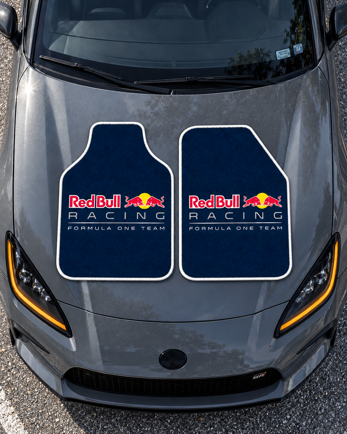 Red Bull Lacivert Yarış — tepeden gri GR86 kaputu — son kalıp