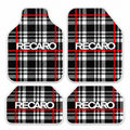 Recaro Gece Ekose — 4 parça takım vitrini — son kalıp, beyaz overlok