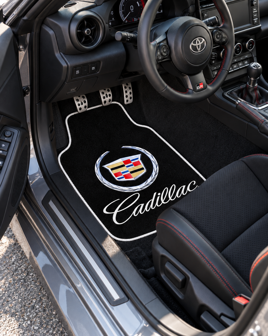 Cadillac Gece Amblemi — sol sürücü kapısından araç içi — son kalıp