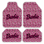 Barbie Pembe Leopar — 4 parça takım vitrini — son kalıp, beyaz overlok