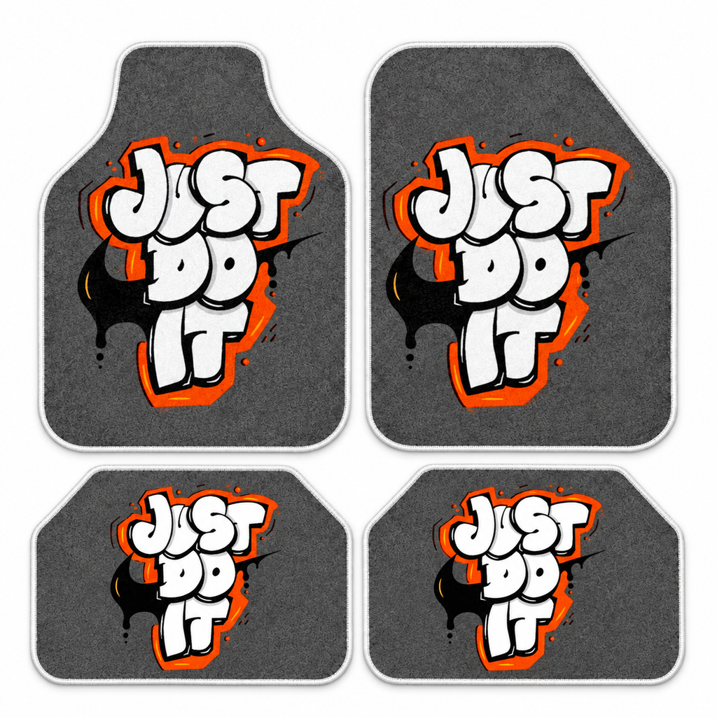 Just Do It Grafiti — 4 parça takım vitrini — son kalıp, beyaz overlok