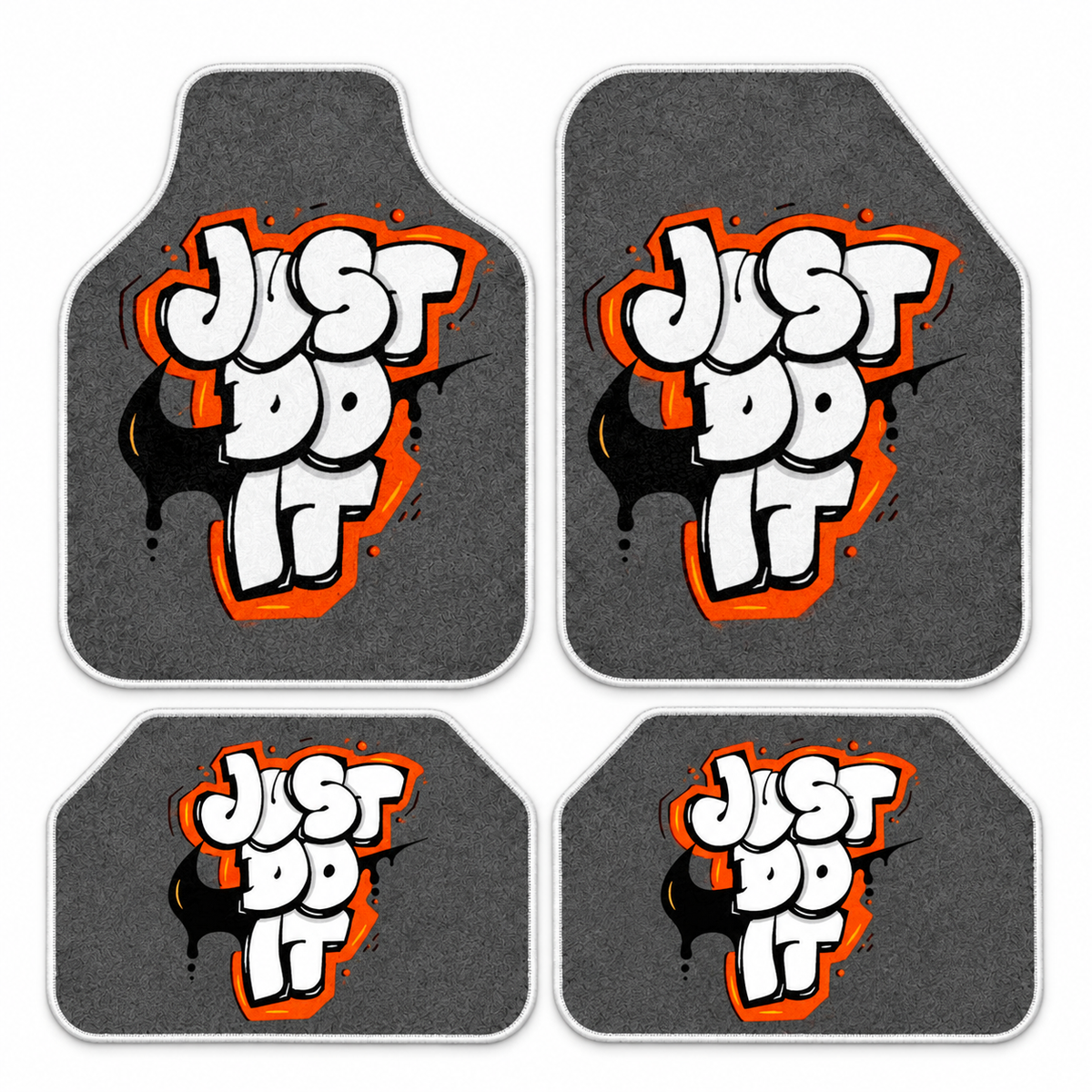 Just Do It Grafiti — 4 parça takım vitrini — son kalıp, beyaz overlok