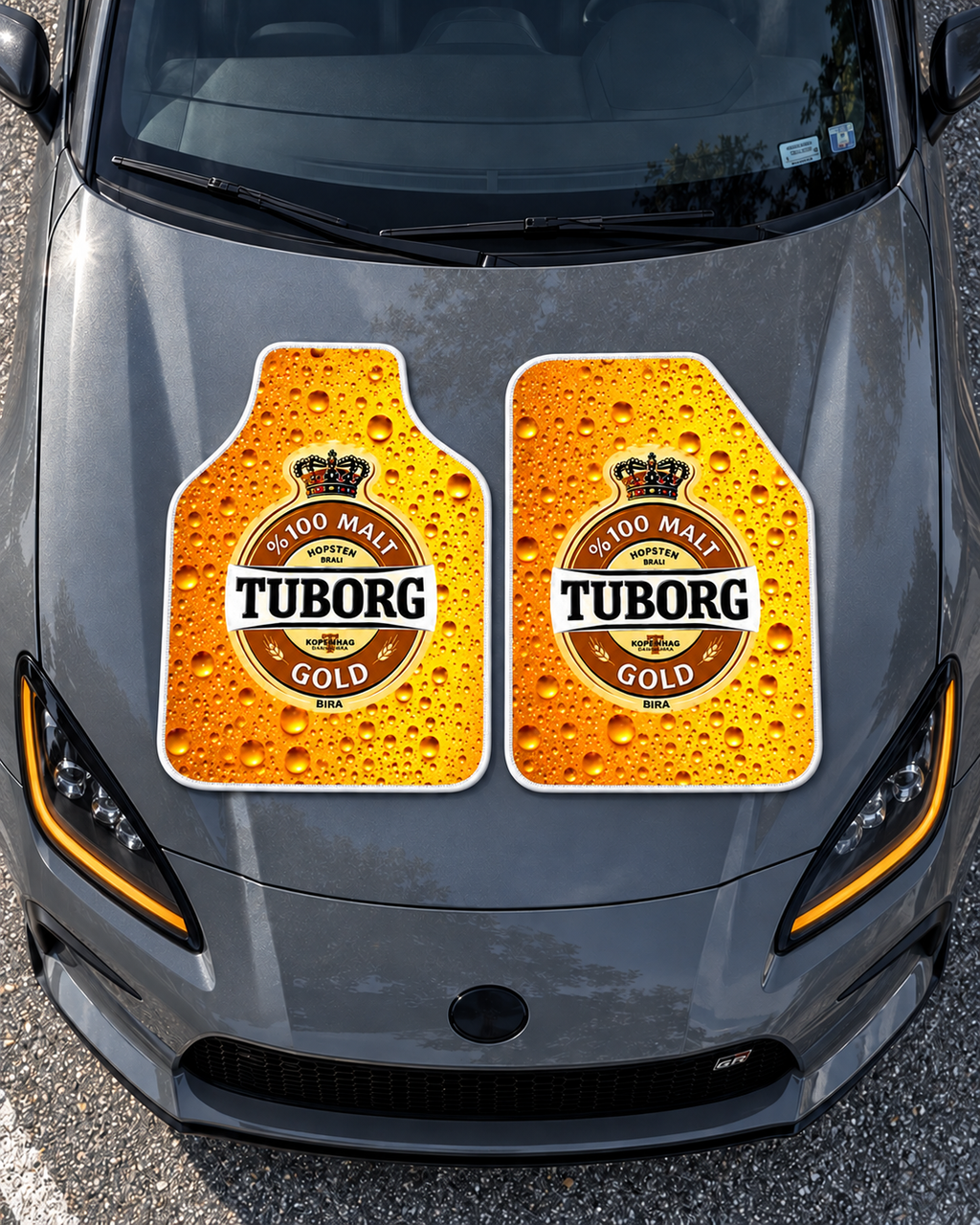 Tuborg Altın Köpük — tepeden gri GR86 kaputu — son kalıp, beyaz overlok