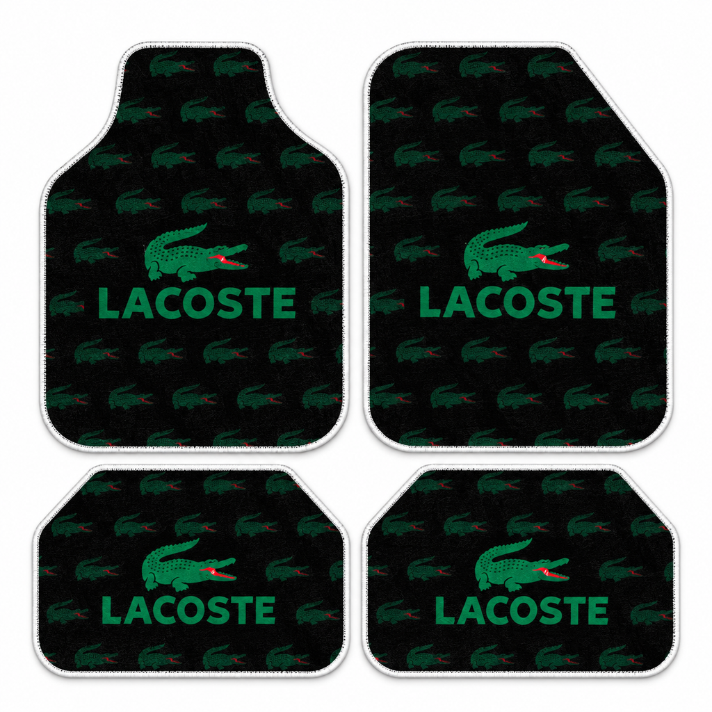 Lacoste Siyah Monogram — 4 parça takım vitrini — son kalıp, beyaz overlok