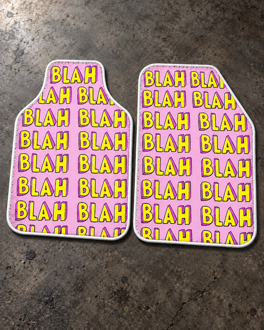 Blah Pop — zemin — son onaylı kalıp, beyaz overlok