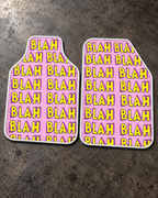Blah Pop — zemin — son onaylı kalıp, beyaz overlok