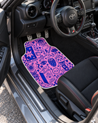 Pembe Doodle Kolaj — ic-mekan — son onaylı kalıp, beyaz overlok