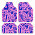 Pembe Doodle Kolaj — takim — son onaylı kalıp, beyaz overlok