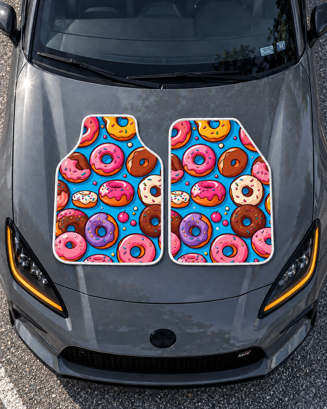Donut Partisi — kaput — son onaylı kalıp, beyaz overlok