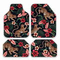 Tropik Leopar Bahçesi — 4 parça takım vitrini — son kalıp, beyaz overlok