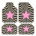 Zebra Pembe Yıldız — 4 parça takım vitrini — son kalıp, beyaz overlok